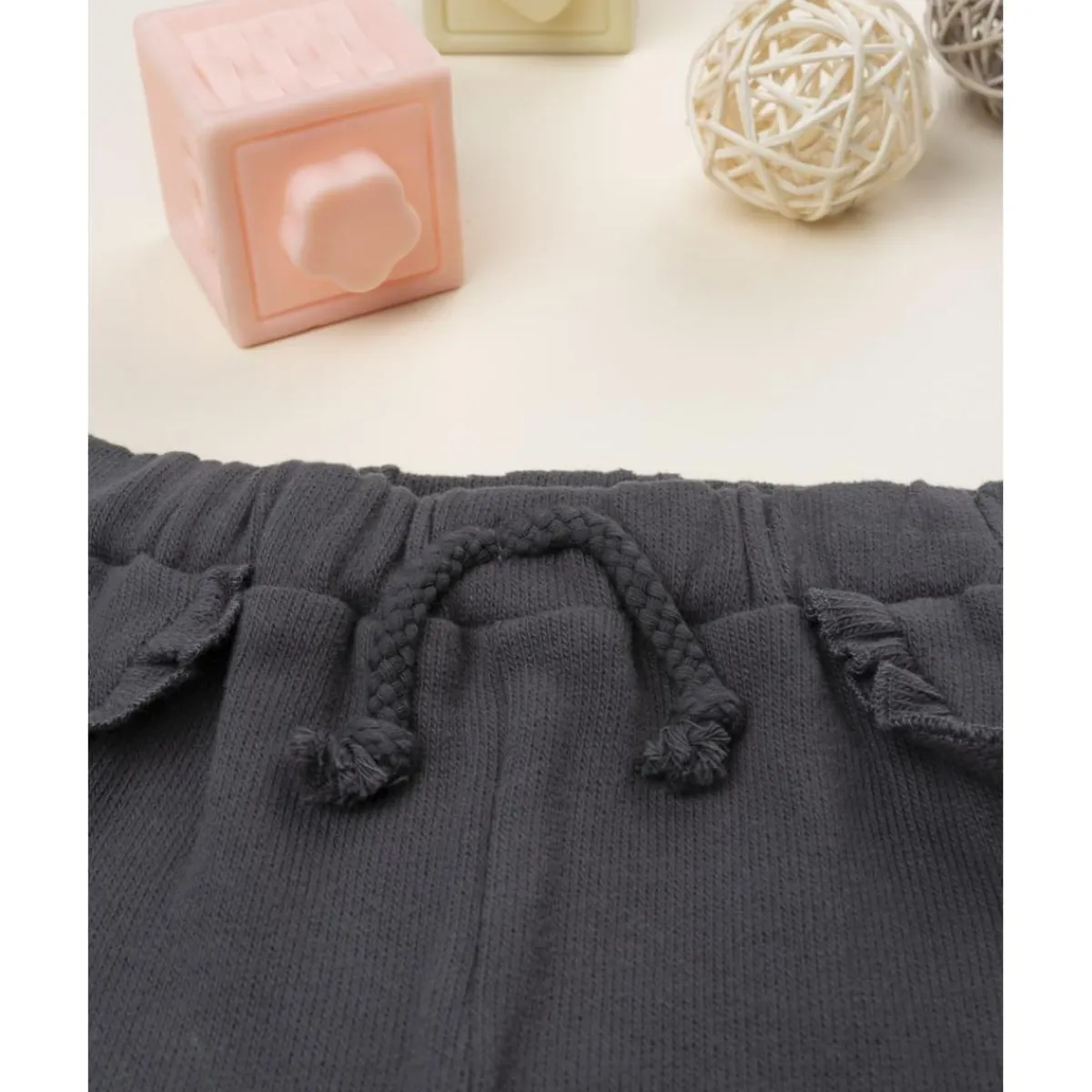 Pantalón niña gris antracita en punto suave*Prenatal Outlet