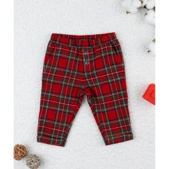 Pantalón niño tartán rojo con forro de algodón*Prenatal Hot