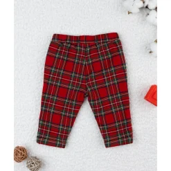 Pantalón niño tartán rojo con forro de algodón*Prenatal Hot