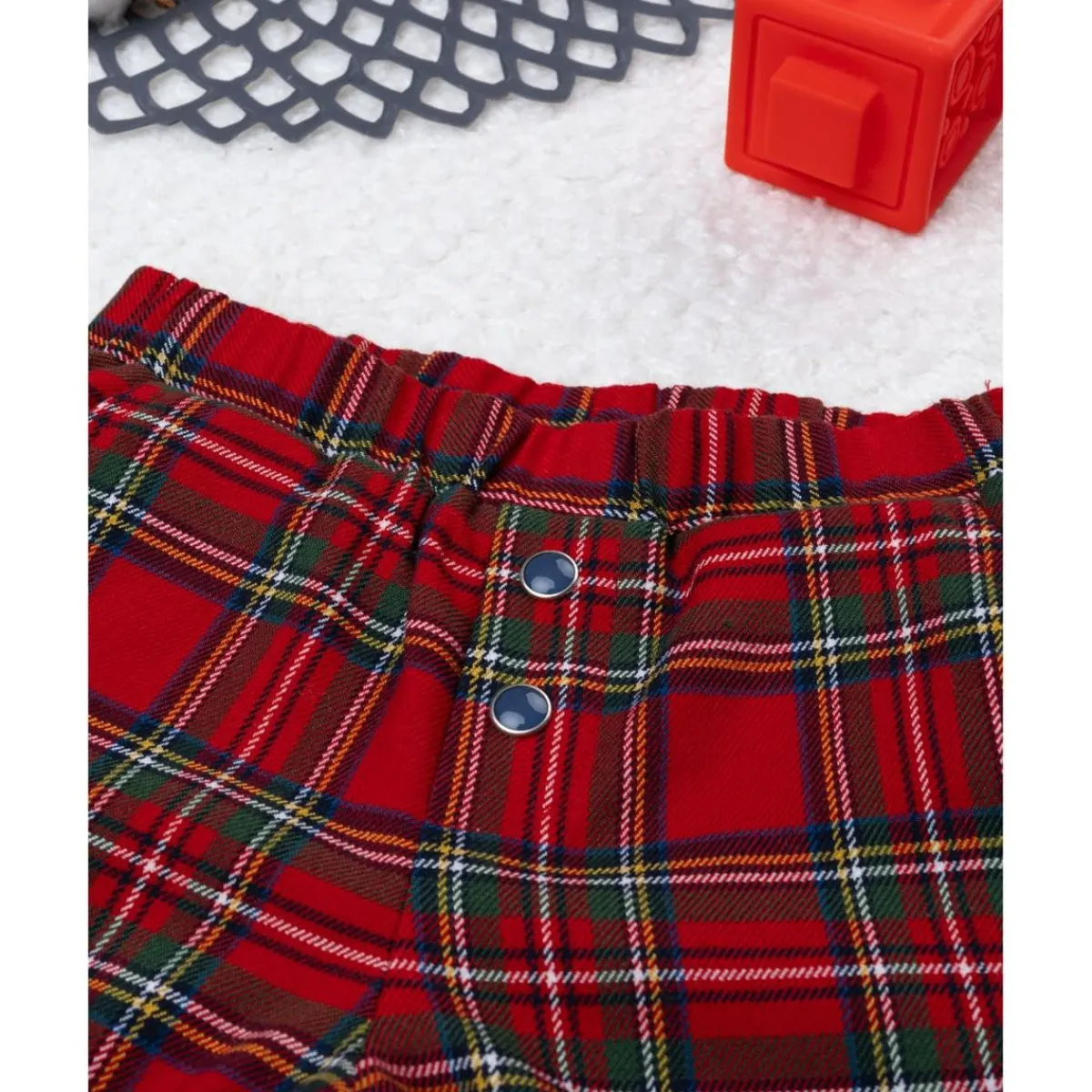 Pantalón niño tartán rojo con forro de algodón*Prenatal Hot