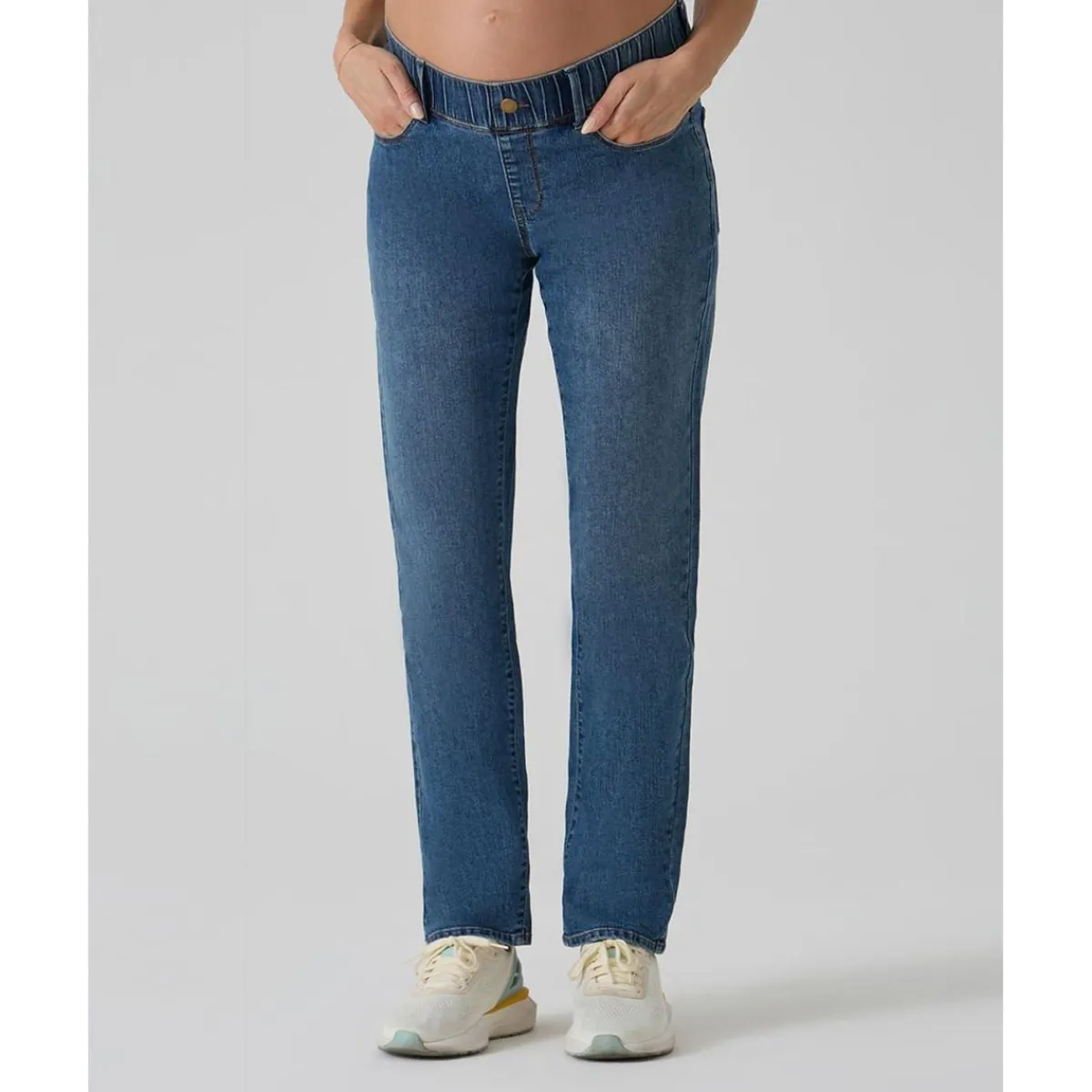 Clearance Pantalón premamá de denim con banda elástica Premamá·Moda|Moda·Pantalones, Faldas Y Leggins