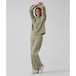 Pantalón premamá de pierna ancha verde “fake tricot”*Prenatal Discount