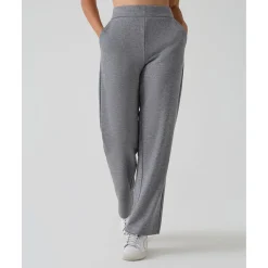 Pantalón premamá de pierna ancha gris “fake tricot”*Prenatal Outlet