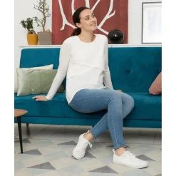 Pantalón premamá en denim elástico con banda alta en la cintura*Prenatal New