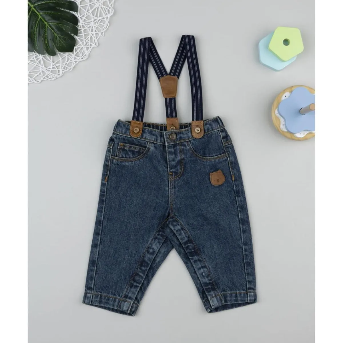 Pantalón vaquero con tirantes para bebé niño*Prenatal Best