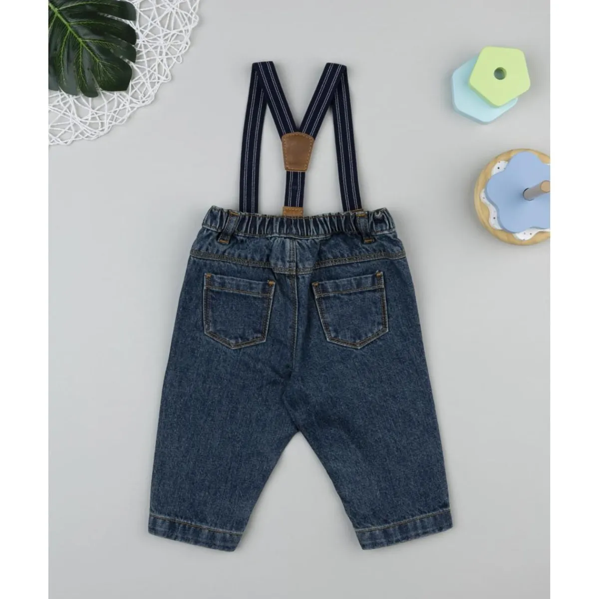 Pantalón vaquero con tirantes para bebé niño*Prenatal Best