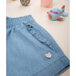 Outlet Pantalones cortos de cambray claro niña Bebé Niña 3-36 Meses·Vaqueros, Pantalones Y Petos|Niña·Bebé Niña 3-36 Meses