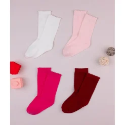 Paquete de 4 calcetines altos para niña*Prenatal Sale