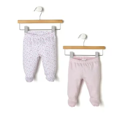 Paquete de 2 conjuntos rosa y blanco con camiseta y polainas*Prenatal Sale