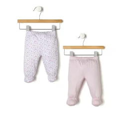 Paquete de 2 conjuntos rosa y blanco con camiseta y polainas*Prenatal Sale
