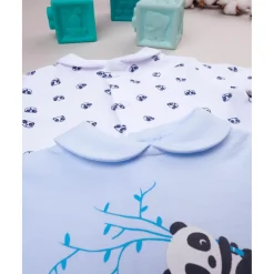 Sale Paquete de 2 peleles en interlock blanco y azul Ropa Y Accesorios·Peleles|Recién Nacido·Ropa Y Accesorios