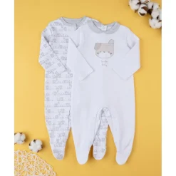 Clearance Paquete de 2 pijamas unisex gris Recién Nacido·Ropa Y Accesorios|Ropa Y Accesorios·Peleles