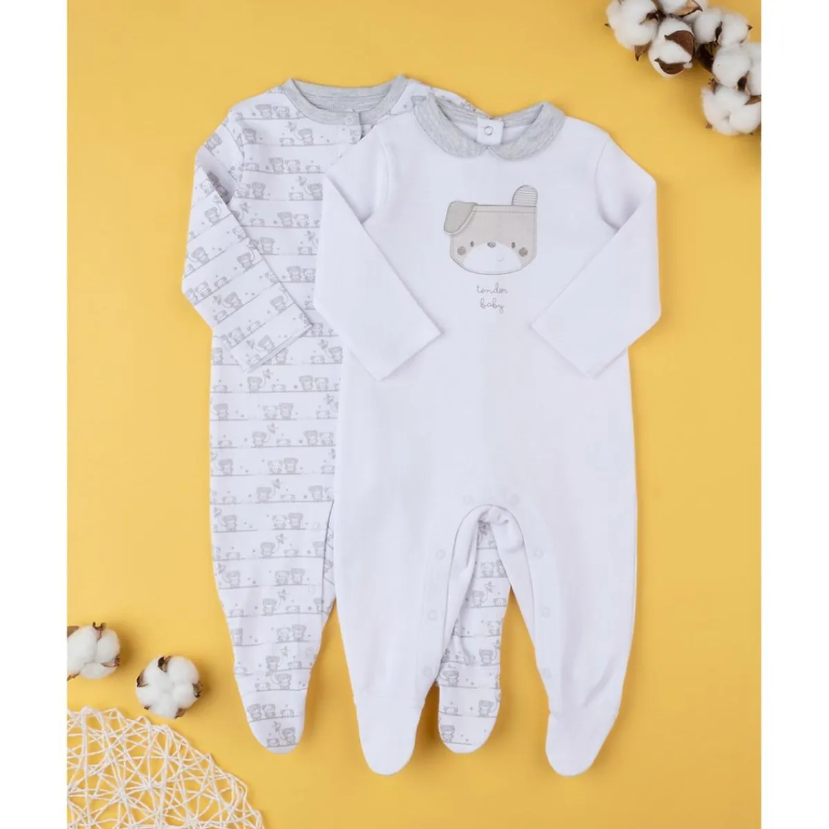 Clearance Paquete de 2 pijamas unisex gris Recién Nacido·Ropa Y Accesorios|Ropa Y Accesorios·Peleles