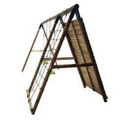 Parque infantil de madera columpios y escalada Timbu*MASGAMES Sale