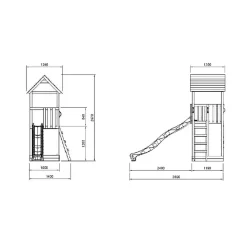 Parque juegos infantil de madera Tibidabo con casita*MASGAMES