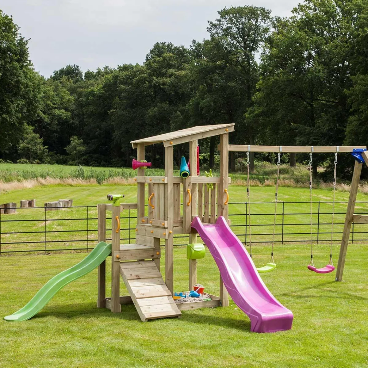 Parque juegos infantil de madera Cascade con columpio doble*MASGAMES Clearance