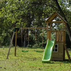 Parque juegos infantil de madera Tibidabo con caseta y columpio doble*MASGAMES Clearance