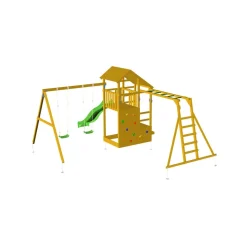 Parque juegos infantil de madera Teide XL con puente y columpio doble*MASGAMES Sale