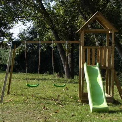 Parque juegos infantil de madera Tibidabo con columpio doble*MASGAMES New