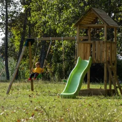 Parque juegos infantil de madera Tibidabo con columpio doble*MASGAMES New