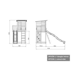 Parque juegos infantil de madera Taga con pared de escalada*MASGAMES Outlet