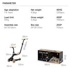 Patín Qplay EVO 5‑en‑1 con luces – Color beige*DEVESSPORT Sale