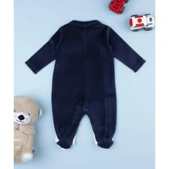 Pelele blanco y azul de niña con perrito*Prenatal Outlet