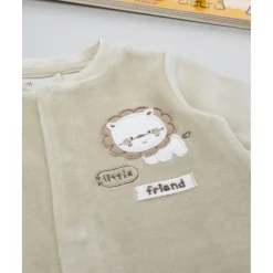 Outlet Pelele de terciopelo bebé beige 