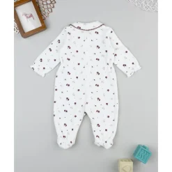 Discount Pelele de terciopelo blanco con flores para recién nacida Ropa Y Accesorios·Peleles|Recién Nacido·Ropa Y Accesorios