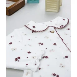 Discount Pelele de terciopelo blanco con flores para recién nacida Ropa Y Accesorios·Peleles|Recién Nacido·Ropa Y Accesorios