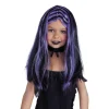 Discount Peluca brujita negra con mechas lilas Disfraces|Halloween