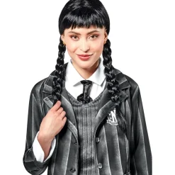 Hot Peluca con trenzas y flequillo Disfraces|Halloween