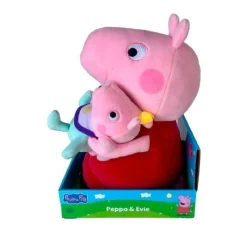New Peppa Pig - Peluche Peppa con bebé 25 cm Coleccionables Y Mini Mundos