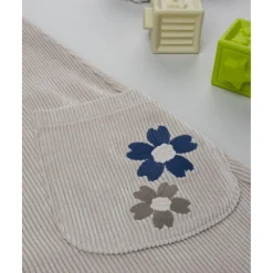 Peto de pana beige con detalle floral para niña Niña·Niña 2-10 Años|Niña 2-10 Años·Vestidos, Conjuntos Y Deporte