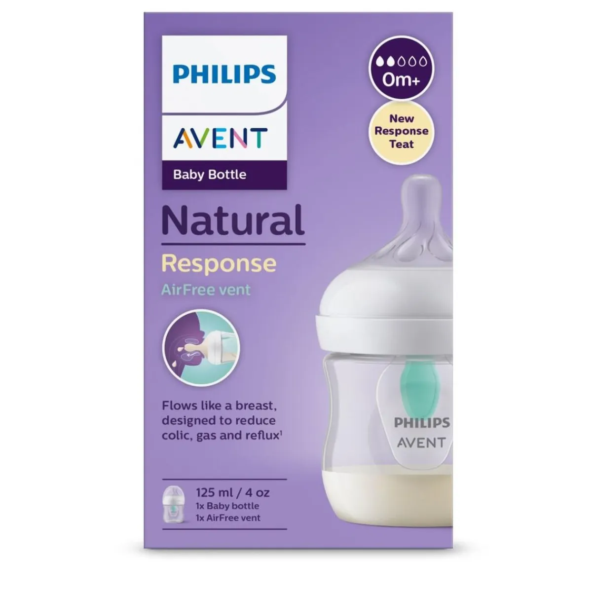 Philips - Biberón natural response airfree 125ml (0m+)*AVENT
