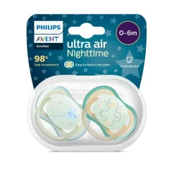 Philips - Chupetes ultra air noche 0-6 meses estrella/pájaro*AVENT Online