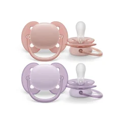 Philips - Chupetes ultra suaves 0-6 meses color morado/rosa (2 unidades)*AVENT Discount