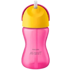 - Vaso rosa con pajita 300 ml +12 meses*PHILIPS AVENT Clearance