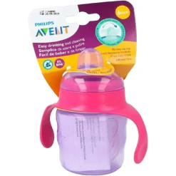 - Vaso rosa 200 ml boquilla blanda +6 meses*PHILIPS AVENT New
