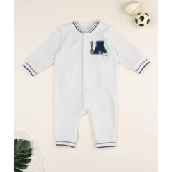 Online Pijama beige de terciopelo con parche “Adorable” Ropa Y Accesorios·Peleles|Recién Nacido·Ropa Y Accesorios