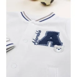 Online Pijama beige de terciopelo con parche “Adorable” Ropa Y Accesorios·Peleles|Recién Nacido·Ropa Y Accesorios