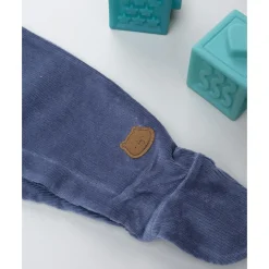 Pijama bicolor de bebé en terciopelo con estampado