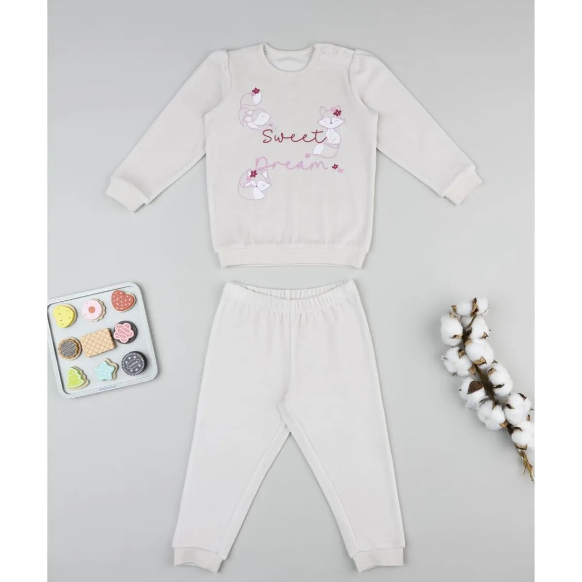 Discount Pijama de niña beige con zorros Descanso Y Ropa Interior·Bebé 3-36 Meses