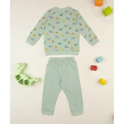 Pijama dos piezas niño verde dinosaurios*Prenatal Clearance