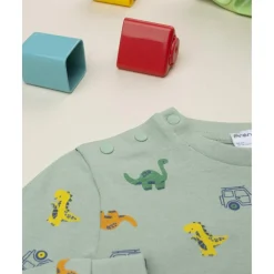 Pijama dos piezas niño verde dinosaurios*Prenatal Clearance