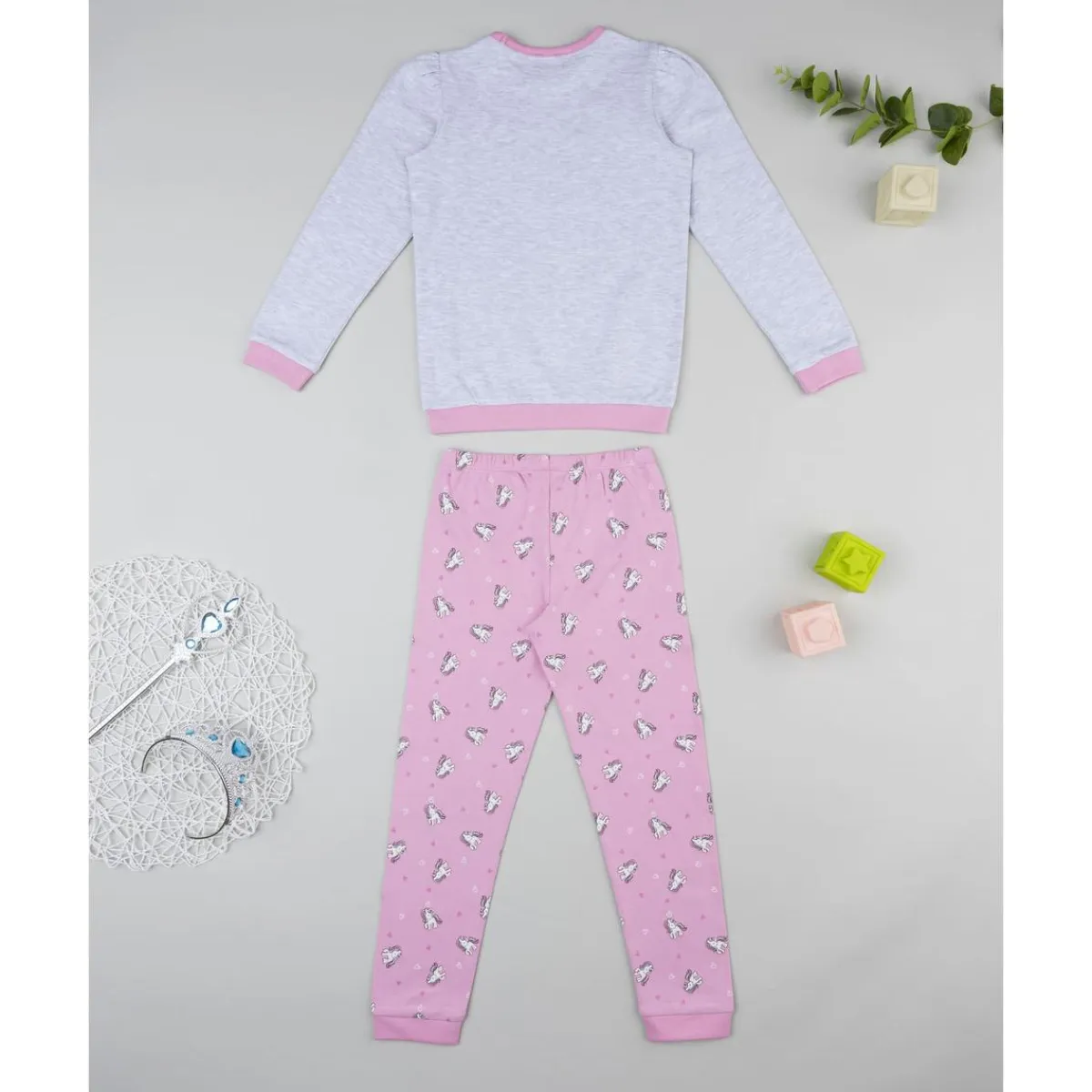 Hot Pijama dos piezas para niña gris y rosa con unicornios Descanso Y Ropa Interior·Infantil 2-10 Años