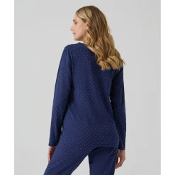 Pijama dos piezas premamá azul con lunares*Prenatal Discount