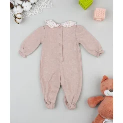 Pijama en color rosa antiguo de bebé niña con patch de conejito*Prenatal Best