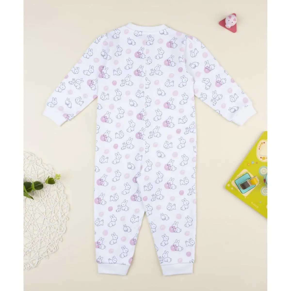 Clearance Pijama enterizo blanco con conejitos para niña Descanso Y Ropa Interior·Bebé 3-36 Meses