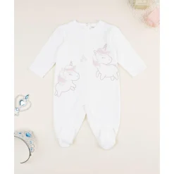 Sale Pijama niña blanco de terciopelo con unicornios Ropa Y Accesorios·Peleles|Recién Nacido·Ropa Y Accesorios
